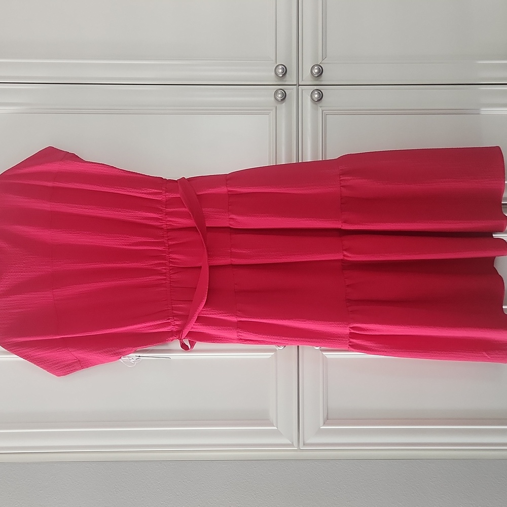 NWT DKNY | Tiered Midi Shirt Dress - Picture 8 of 8
